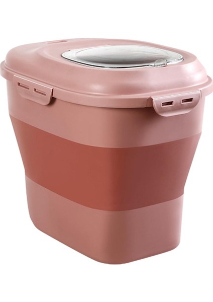 Katlanabilir Pirinç Saklama Konteyneri Depolama Kutusu Kapalı Kutular 25KG Aç, 7.5kg Kat - Pembe (Yurt Dışından)