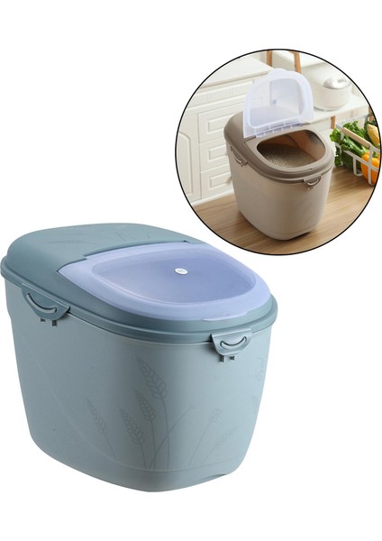 2 Adet Büyük Kapasiteli Pirinç Saklama Kabı 10KG Tahıl Kabı Kedi (Yurt Dışından)