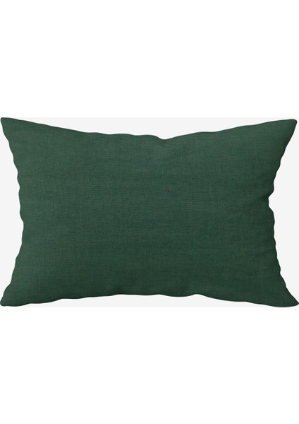 Washed Linen Keten Yastık Kılıfı 2'li Koyu Yeşil 50x70