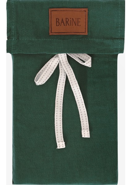 Washed Linen Keten Yastık Kılıfı 2'li Koyu Yeşil 50x70