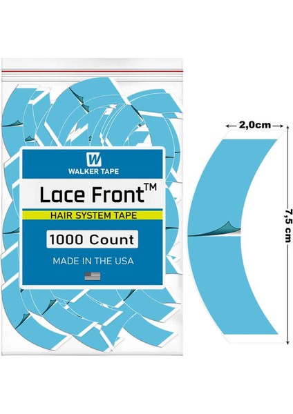 Walker Tape Lace Front™ Protez Saç Bandı Oval ''cc″ - 2,0 x 7,5 cm - 1000 Adet