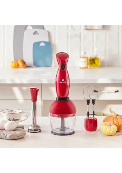 Profoodmix 3'lü Blender Set Kırmızı 1000W