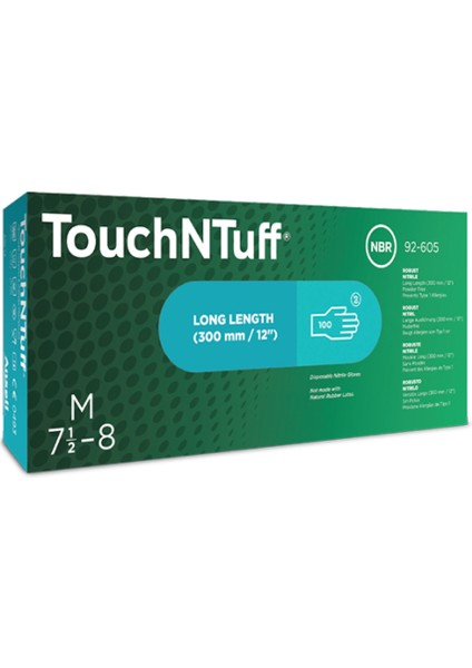 Dupont Ansell Touchntuff 92-605 Kimyasala Dayanıklı Gıda Uyumlu Tek Kullanımlık Nitril Eldiven