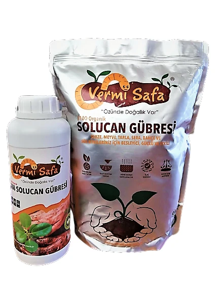 Organik Solucan Gübresi 2kg Katı+1lt Sıvı