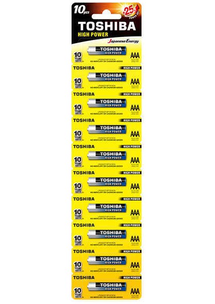 LR03 Kartela Alkalin İnce Pil 10'lu