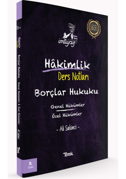 İmtiyaz Borçlar Hukuku Genel Hükümler & Özel Hükümler Ders Notları 2023
