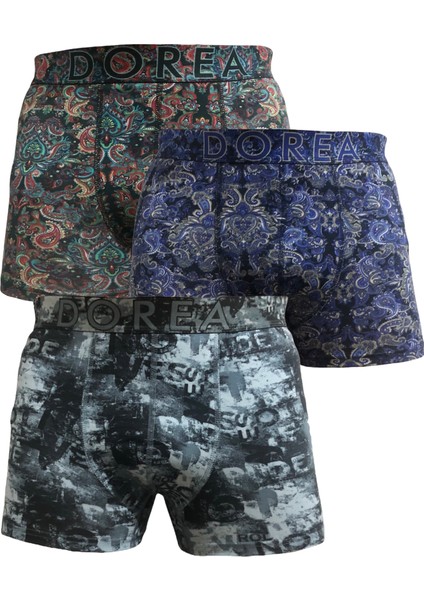 Desenli Erkek 3 Adet Boxer