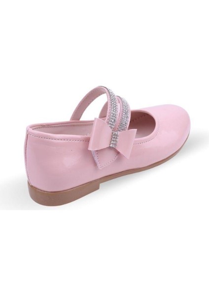 3995 Kız Çocuk Balerin Cırtlı Taşlı Babet Ayakkabı modelleri