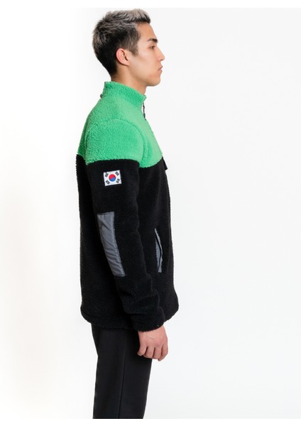 Plush Jacket 01 - Black/green Rüzgar Geçirmez Erkek Polar fiyatları