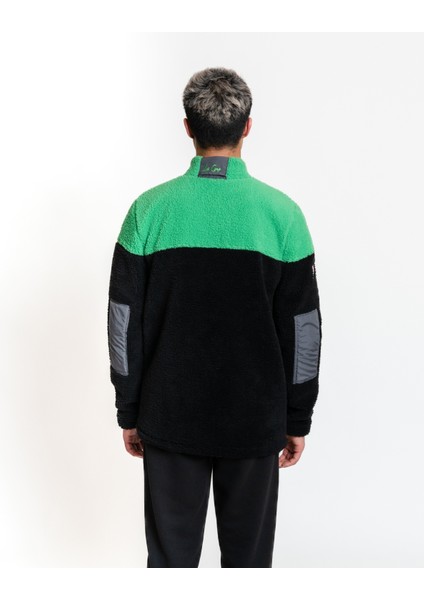 Plush Jacket 01 - Black/green Rüzgar Geçirmez Erkek Polar fırsatları
