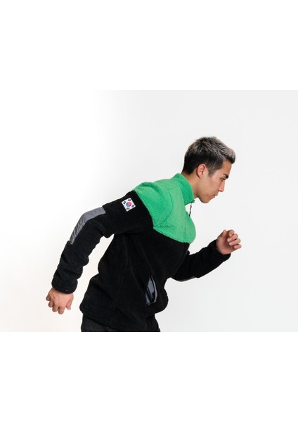 Plush Jacket 01 - Black/green Rüzgar Geçirmez Erkek Polar indirimleri