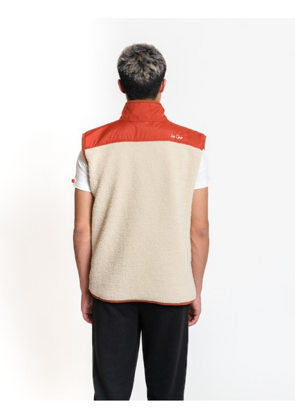 Plush Gilet 01 - Cream/brick Erkek Yelek