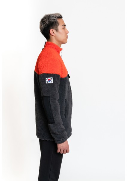 Plush Jacket 02 - Antrachite / Orange Rüzgar Geçirmez Erkek Polar fiyatları