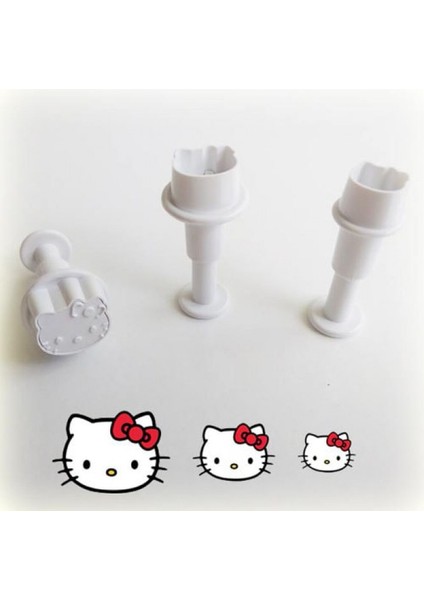 Hello Kitty Mini Enjektörlü Kopat Şeker Hamuru Küçük Boy Basmalı Kalıp