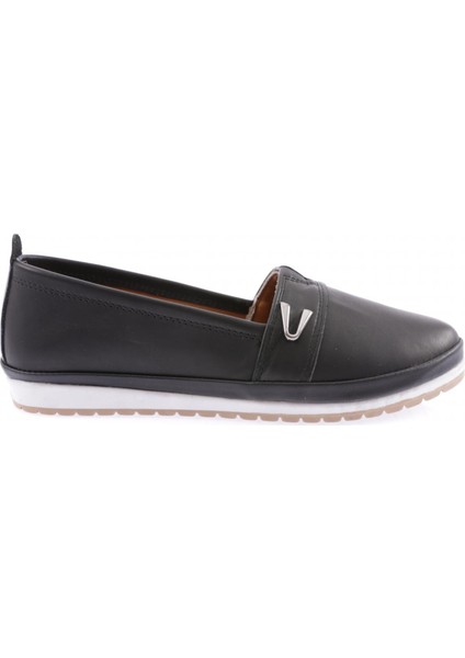 805-D-22Y Kadin Düz Yan V Toka Comfort Ayakkabi