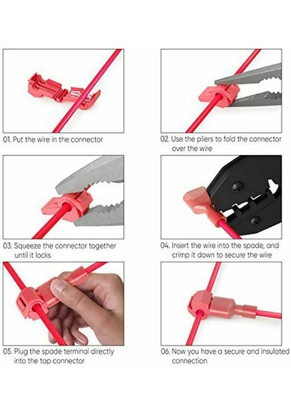 T Tip Hızlı Kolay Kablo Ekleme Bağlantı Aparatı - Quick Splice Connector - 0.5-1.0 Mm² - 25 Adet