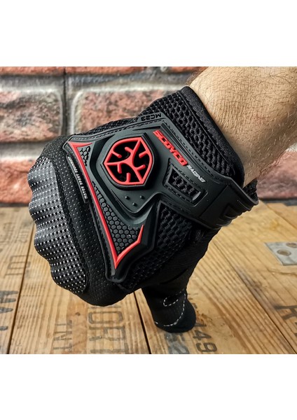 MC23 Korumalı Motosiklet Eldiveni Siyah