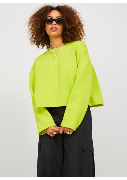 Bisiklet Yaka Blok Desenli Yeşil Kadın 12214536 fırsatları