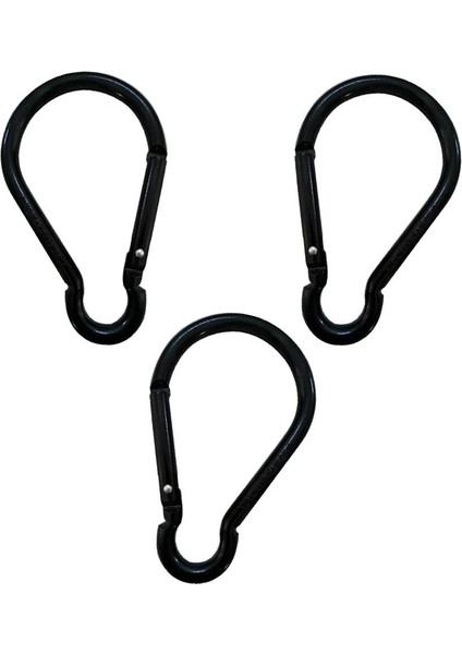 3parça Alüminyum Snap Hook Carabiner Gurd Şekli Ana Zincir Klipsi Anahtarlık Yürüyüş Siyah (Yurt Dışından) fırsatları