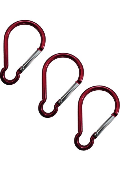 3parça Alüminyum Snap Hook Carabiner Gurd Şekli Ana Zincir Klipsi Anahtarlık Yürüyüşü Kırmızı (Yurt Dışından)