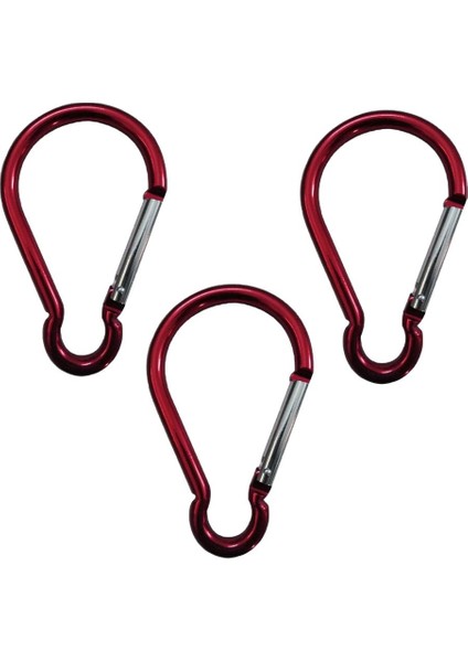 3parça Alüminyum Snap Hook Carabiner Gurd Şekli Ana Zincir Klipsi Anahtarlık Yürüyüşü Kırmızı (Yurt Dışından)