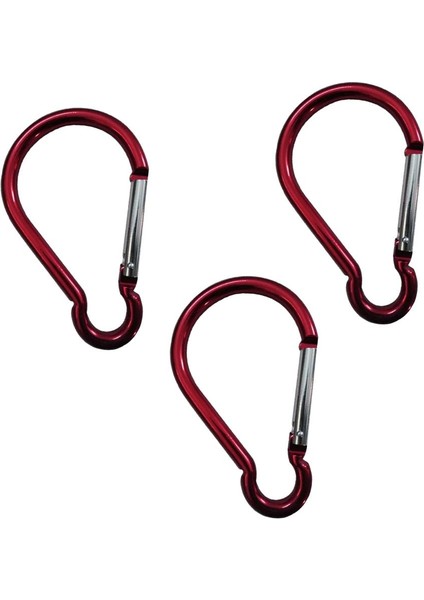 3parça Alüminyum Snap Hook Carabiner Gurd Şekli Ana Zincir Klipsi Anahtarlık Yürüyüşü Kırmızı (Yurt Dışından)