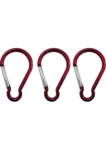 3parça Alüminyum Snap Hook Carabiner Gurd Şekli Ana Zincir Klipsi Anahtarlık Yürüyüşü Kırmızı (Yurt Dışından)