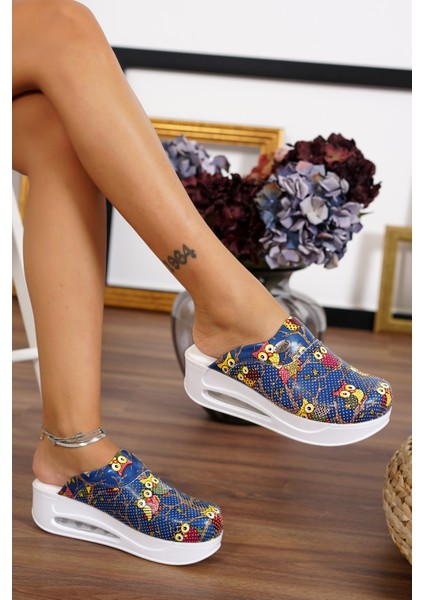 Lacivert Baykuş Kadın Airmax Taban Tam Ortopedik Anatomik Hastene, Doktor, Hemşire, Aşçı Sabo Terlik fiyatları