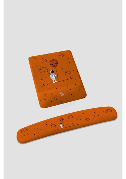 Space Astronot Kare Mousepad ve Klavye Pedi Seti