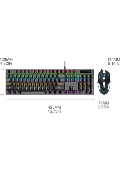 KM600 104 Tuş Rgb Arkadan Aydınlatmalı Bilgisayar Klavye ve Fare Set - Siyah (Yurt Dışından)