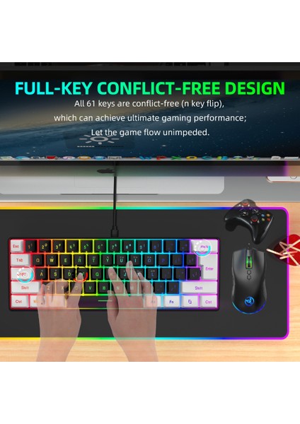 Rgb Arkadan Aydınlatmalı Kablolu Oyun Klavye ve Fare Set - Siyah (Yurt Dışından)