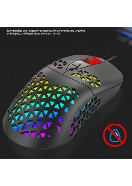 Rgb Mekanik Ergonomik USB Kablolu Arkadan Aydınlatmalı Klavye Fare Set - Siyah (Yurt Dışından)