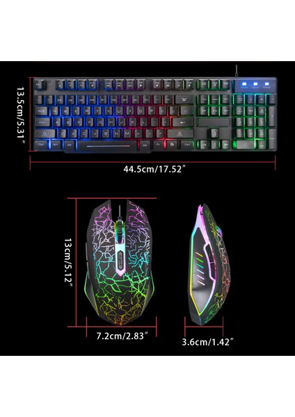 104 Tuş Mekanik Kablolu Oyun Klavye ve Fare Set - Siyah (Yurt Dışından)