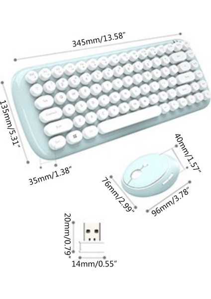 Mini Kablosuz 2.4g 1600DPI Programlanabilir Klavye ve Fare Set - Sarı (Yurt Dışından)