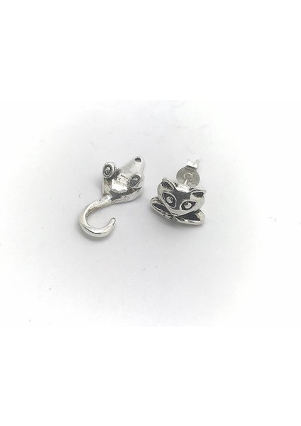 Gümüş Kedi Tek Küpe UC8985E36
