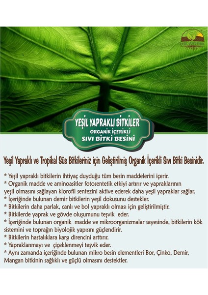 Yeşil Yapraklı Bitkiler Organik Içerikli Sıvı Bitki Besini 500 ml