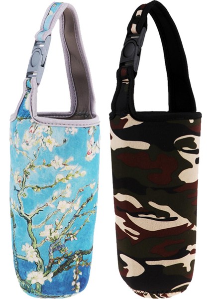 2x Tumbler Taşıyıcı Tutucu Kupa Tutucu Açık Kamp Balıkçılık Mavi Çiçek Multi Için (Yurt Dışından)