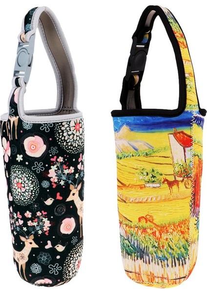 2x Tumbler Taşıyıcı Tutucu Kupa Tutucu Açık Kamp Balıkçılık Yeşil ve Tarla (Yurt Dışından)