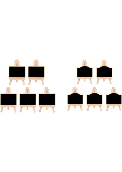 10 Adet Yazılabilir Mini Kara Tahta Ahşap Tahta Düğün Partisi ile Tripodlar Dikdörtgen ve Kemerli (Yurt Dışından)