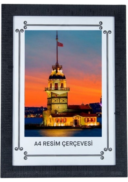 A4 Çerçeve 1. Sınıf 22MM 5'li Paket (Renk:siyah)