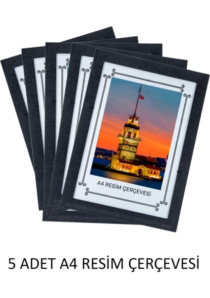 A4 Çerçeve 1. Sınıf 22MM 5'li Paket (Renk:siyah) fiyatları
