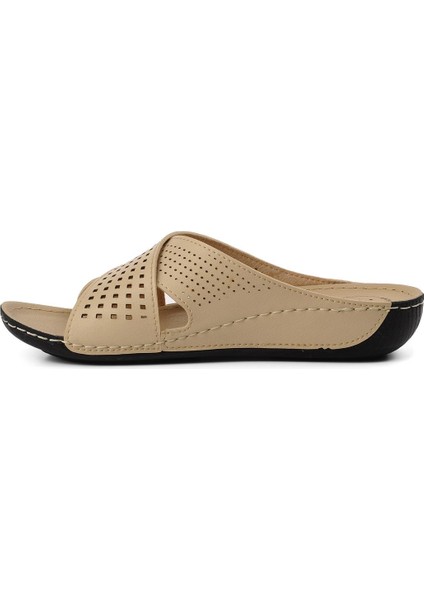 Ayakmod Bento 16.004 Bej Kadın Günlük Terlik modelleri