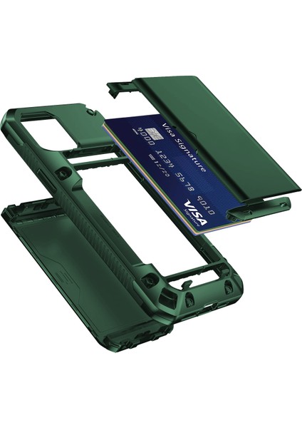 Buff iPhone 14 Pro Slide Armor Kılıf Dark Green