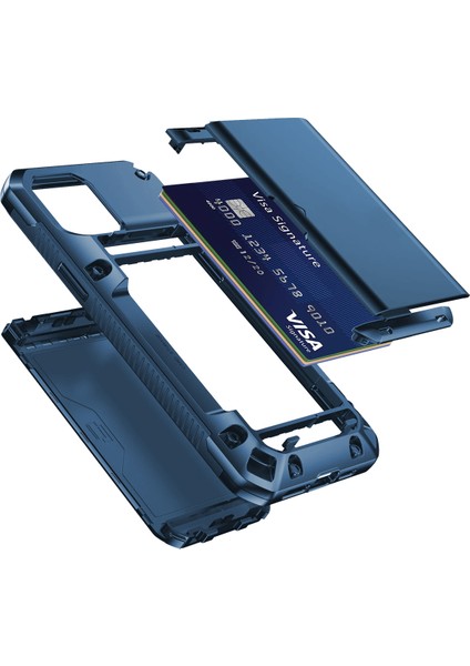 Buff iPhone 14 Plus Slide Armor Kılıf Blue