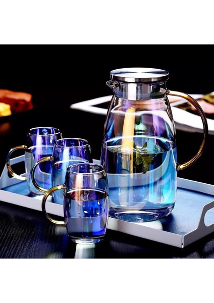 Leger 1800 Ml Lüx Gold Metal Kapaklı Isıya Dayanıklı Borosilikat Cam Sürahi modelleri