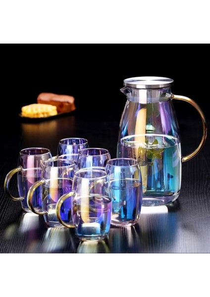 Leger 1800 Ml Lüx Gold Metal Kapaklı Isıya Dayanıklı Borosilikat Cam Sürahi fırsatları