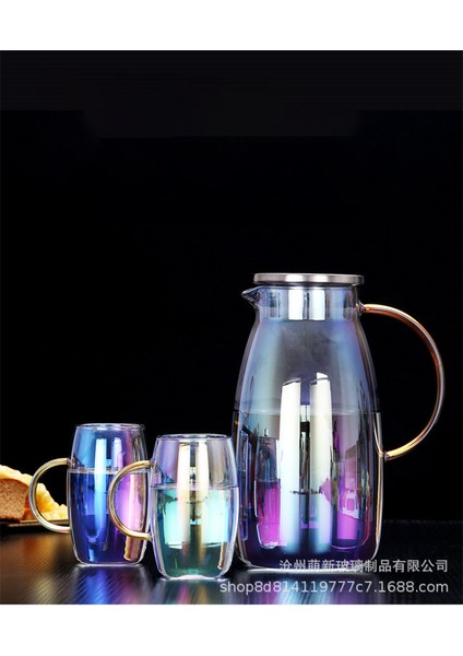 Leger 1800 Ml Lüx Gold Metal Kapaklı Isıya Dayanıklı Borosilikat Cam Sürahi indirimleri