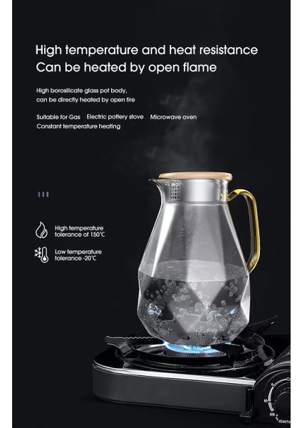 Diamond Lüx Borosilikat Cam Sürahi 1500 Ml