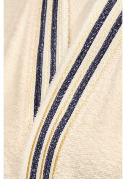Minka Off White Lacivert Sonil %100 Pamuk Bornoz L/xl fırsatları