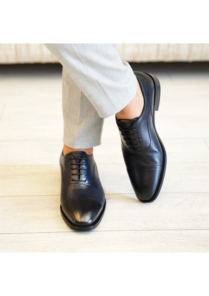 Classic Iç Dış Naturel Deri Erkek Ayakkabı Koyu Lacivert T4881 indirimleri